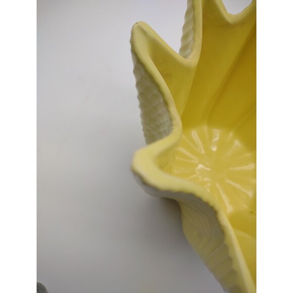 Vintage MCM Shawnee Sunny Yellow Fern Design Ceramic Planter, No Hole, READ - Picture 8 of 17